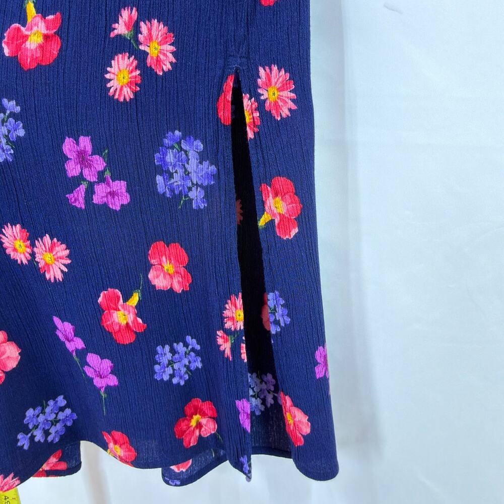 R&K Floral Print Sleeveless Midi Dress M 90s Vintage Cottagecore Colorful Resort - Picture 3 of 8
